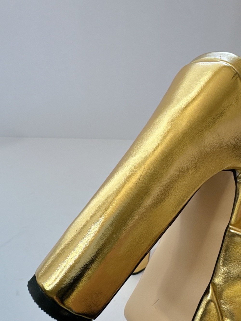 Size 7 FSJ Gold Bow Platform Heels Women’s Metallic Slingback Pumps Party Shoes - Picture 11 of 14